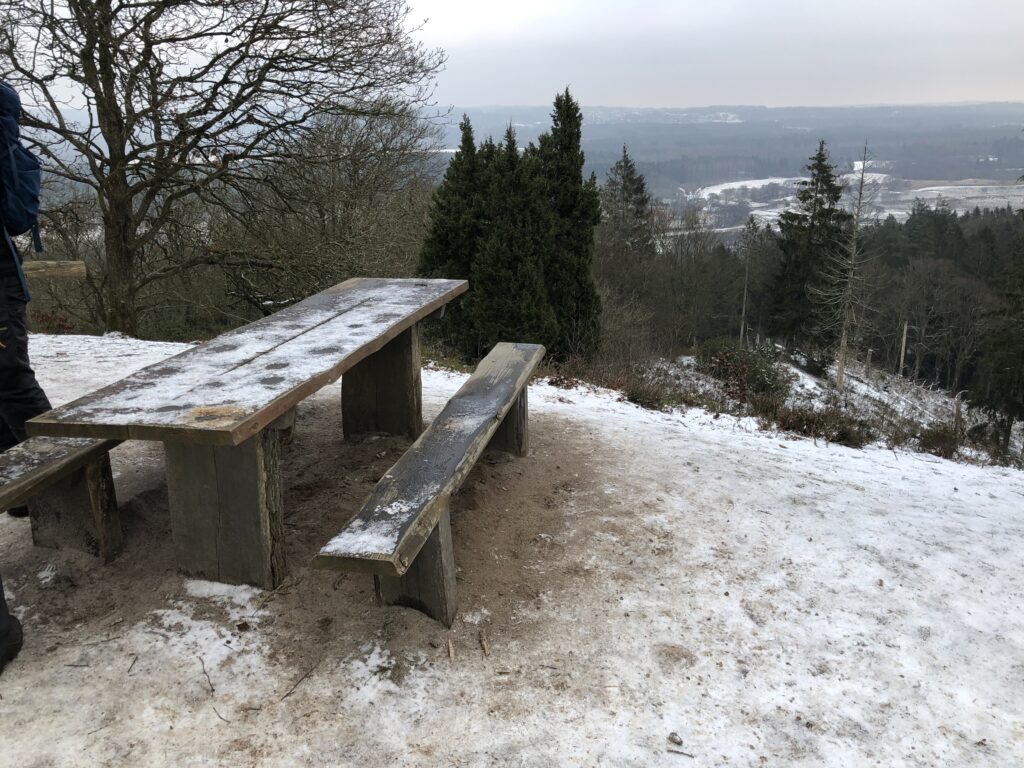 Mulighed for at nyde madpakken på Sukkertoppen ved Ry (Foto: Ferie og Børn)