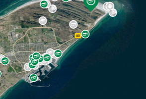 Find Geocaches i Danmark via kortet (Foto: Fra Geocaching APP)