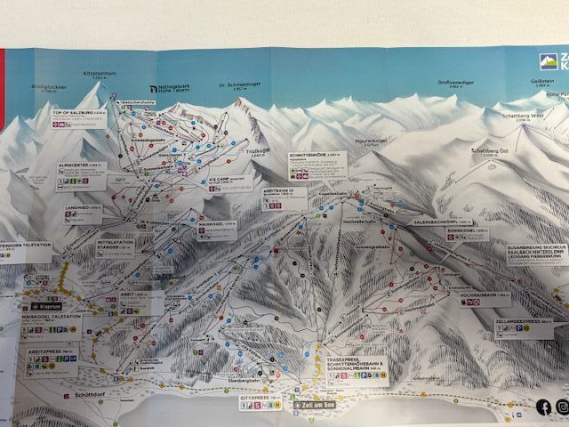 Pistekort over Zell am See, Kaprun og Kitzsteinhorn (Foto: Ferieogborn.dk)
